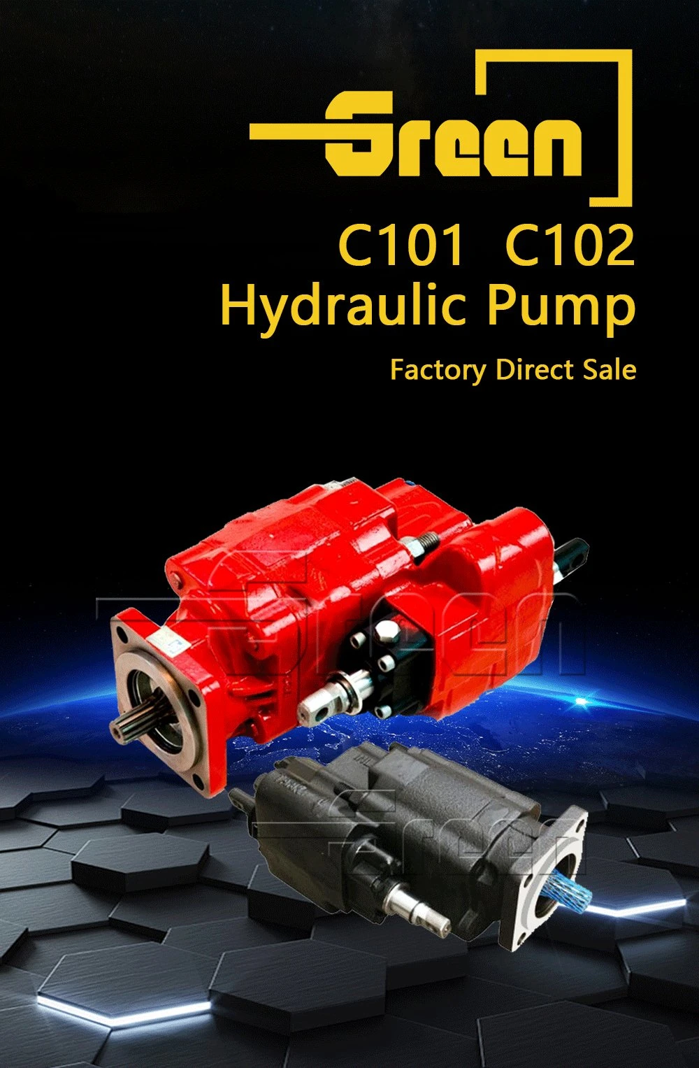 Parker Hydraulic Gear Pump C101 C102 with Manual Control
